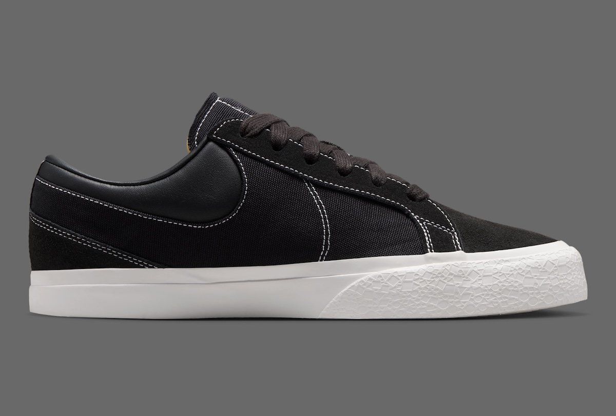 Nike Blazy sneaker with exaggerated heel-drag sole detail, canvas upper with contrast stitching logo outline - detail view 4