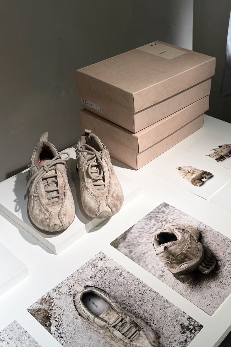 Puma JiyongKim sneaker collaboration inspired by weathered paper textures and natural material decay - detail view 4
