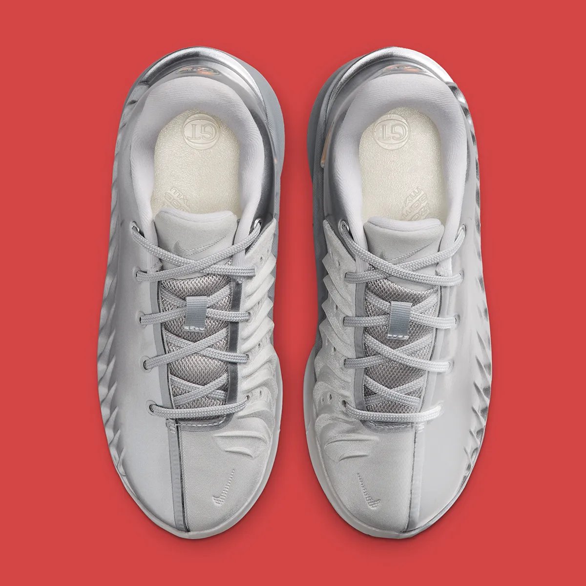 Nike GT Cut 4 in Metallic Silver colorway, full side profile view showing chrome-coated upper - detail view 3