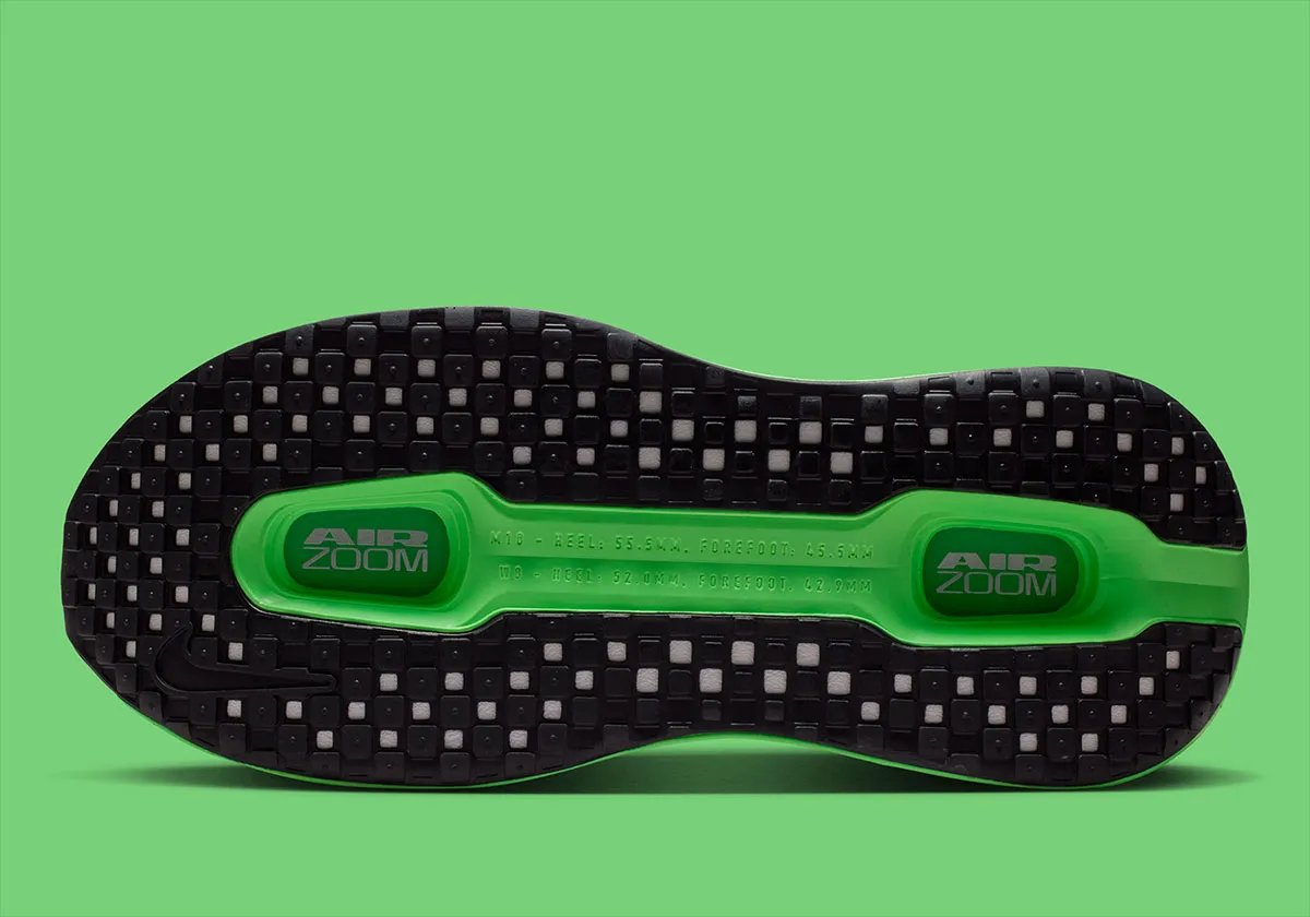 Nike Vomero Premium in Cucumber Calm colorway featuring sage green mesh upper with Illusion Green and Green Spark accents on Zoom Air windows - detail view 1