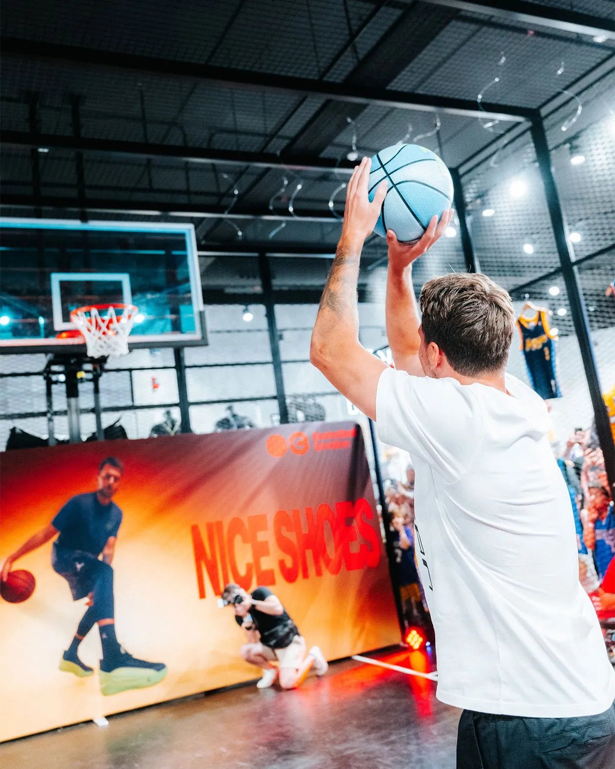 Luka Dončić at Jordan Brand European Tour activation in Madrid at Basketball Emotion retail location - detail view 1