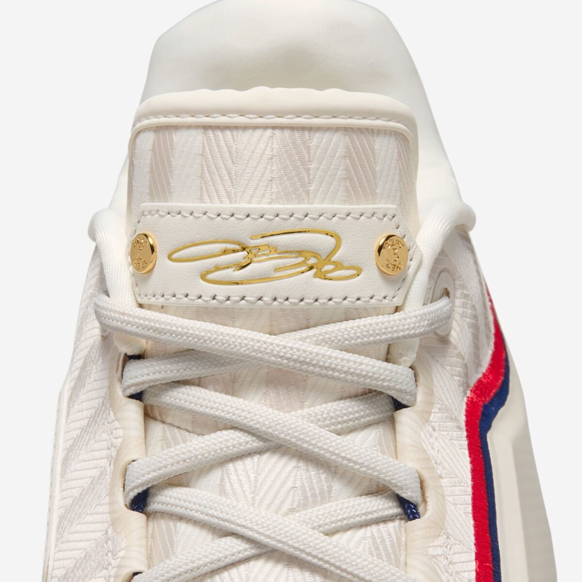 Nike LeBron 23 'Old Glory' colorway featuring patriotic design elements inspired by LeBron James' 25-point performance - detail view 5