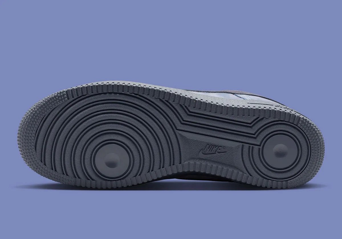 Nike Air Force 1 in Dark Sky Blue with minimal branding, Spring 2026 release - detail view 2