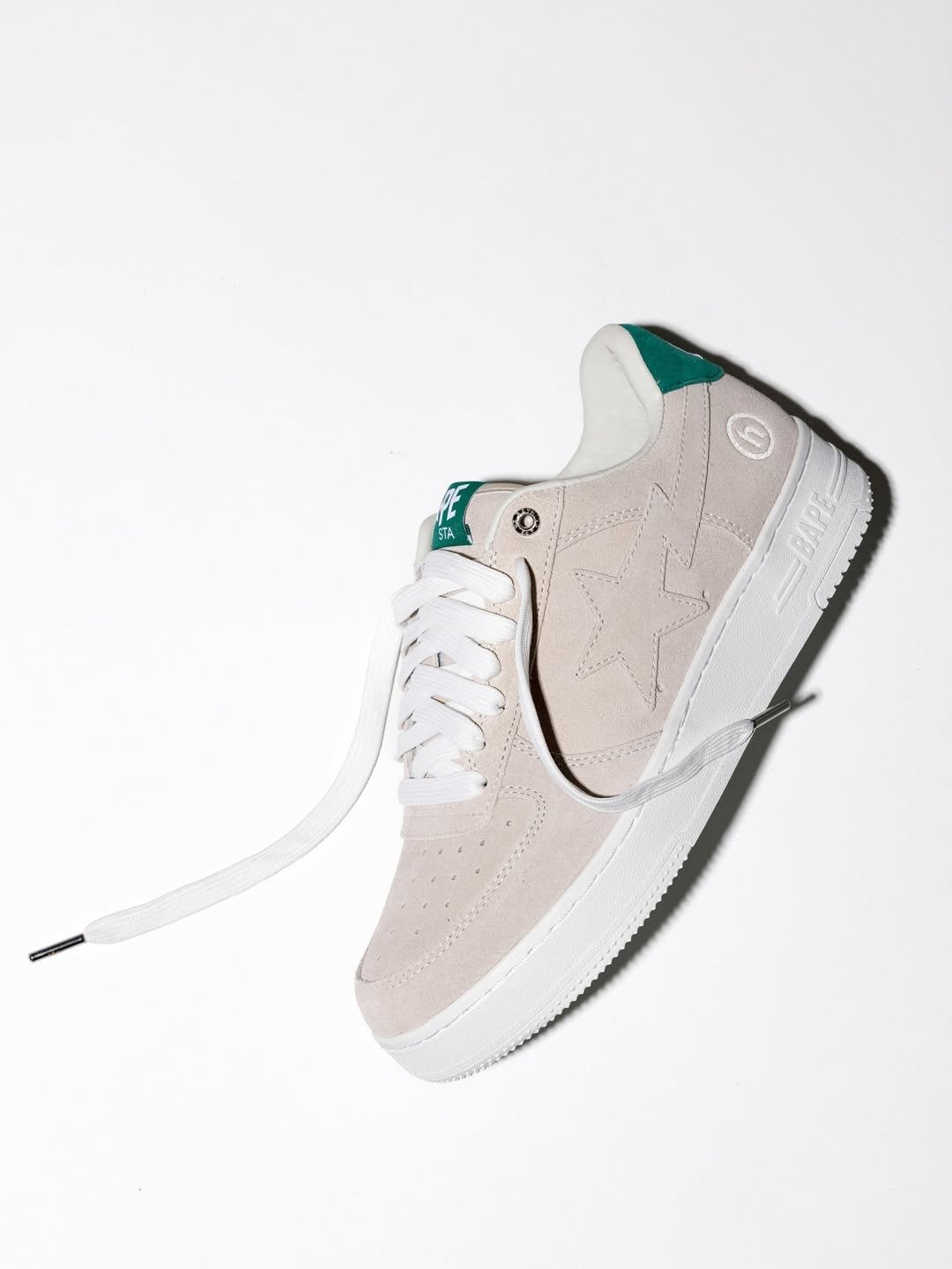 Hidden NY x BAPE STA in suede colorway, featuring tactile material construction across the upper - detail view 2