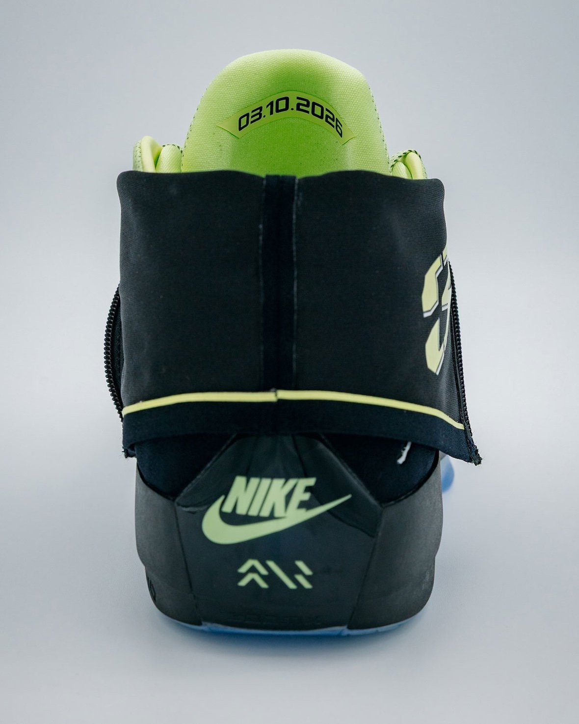 Jordan Brand Air Jordan 4028 Bam Adebayo pack in Black with Neon Green and Infrared accents, featuring embroidered date and player name details - detail view 5