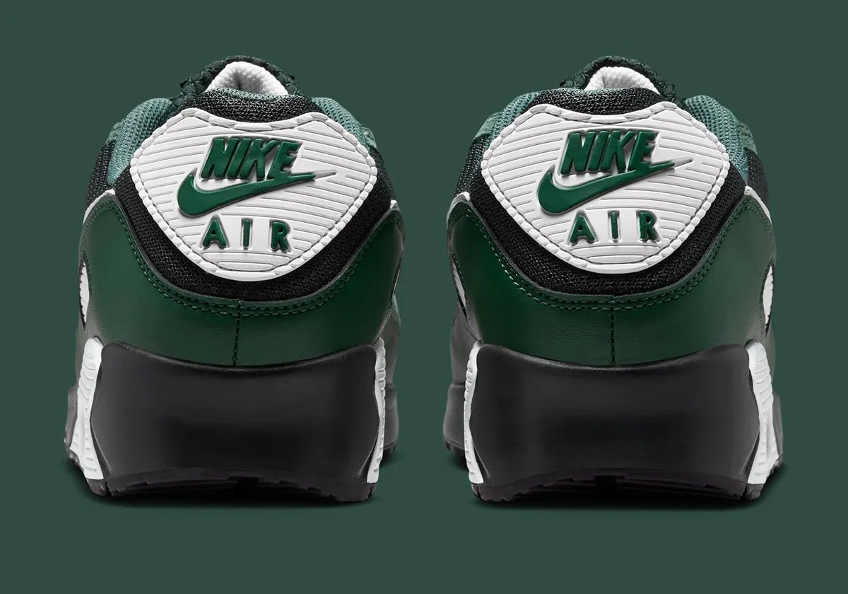 Nike Air Max 90 in Black Spruce and Vintage Green colorway inspired by Michigan State athletics - detail view 5