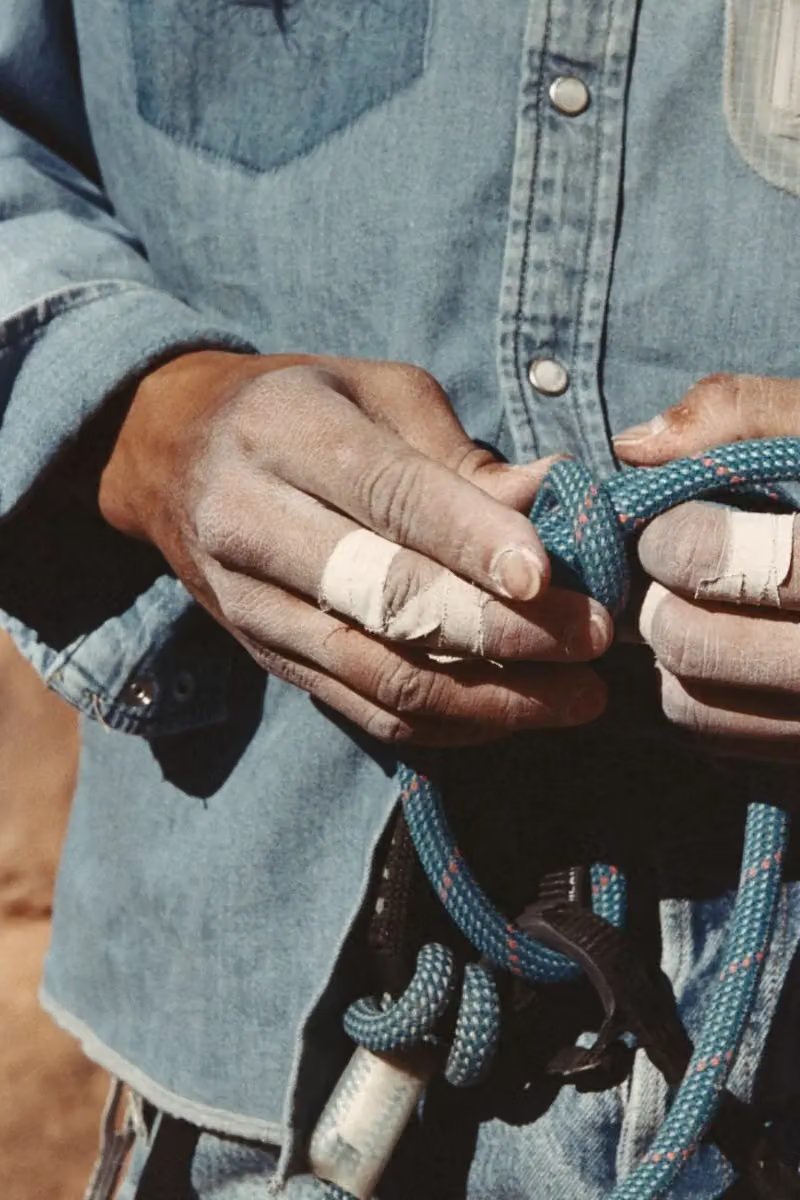 SATISFY x Levi's STONER collection stonewashed Type II Trucker Jacket and 501 jeans displayed with detail shots of denim finish and branding - detail view 5