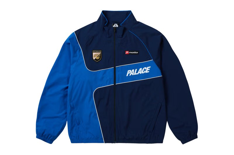 Palace Skateboards x South2 West8 Fall 2026 collaboration featuring River Trek Jacket in Olive Camo and coordinated shell set pieces - detail view 1
