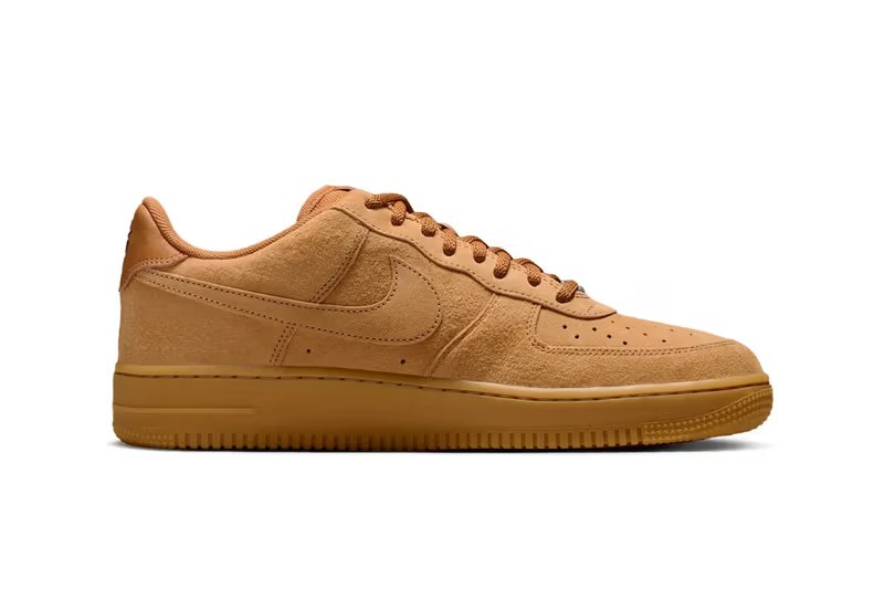 Nike SB Air Force 1 Low Wheat colorway in Flax, Black, and Gum Light Brown - detail view 4