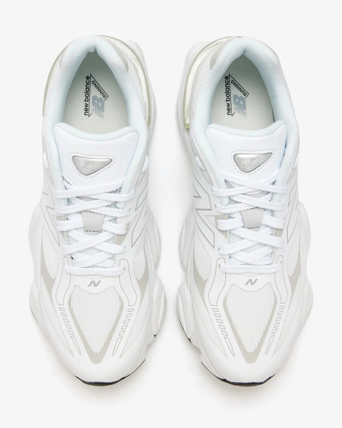 New Balance 9060 X in all-white with no-sew upper construction and tonal layering - detail view 1