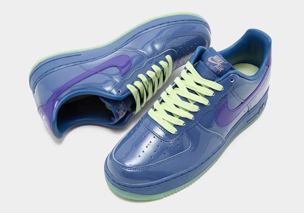 Nike Air Force 1 in patent leather with high-gloss finish, Central Cee SYNA collaboration edition - detail view 2