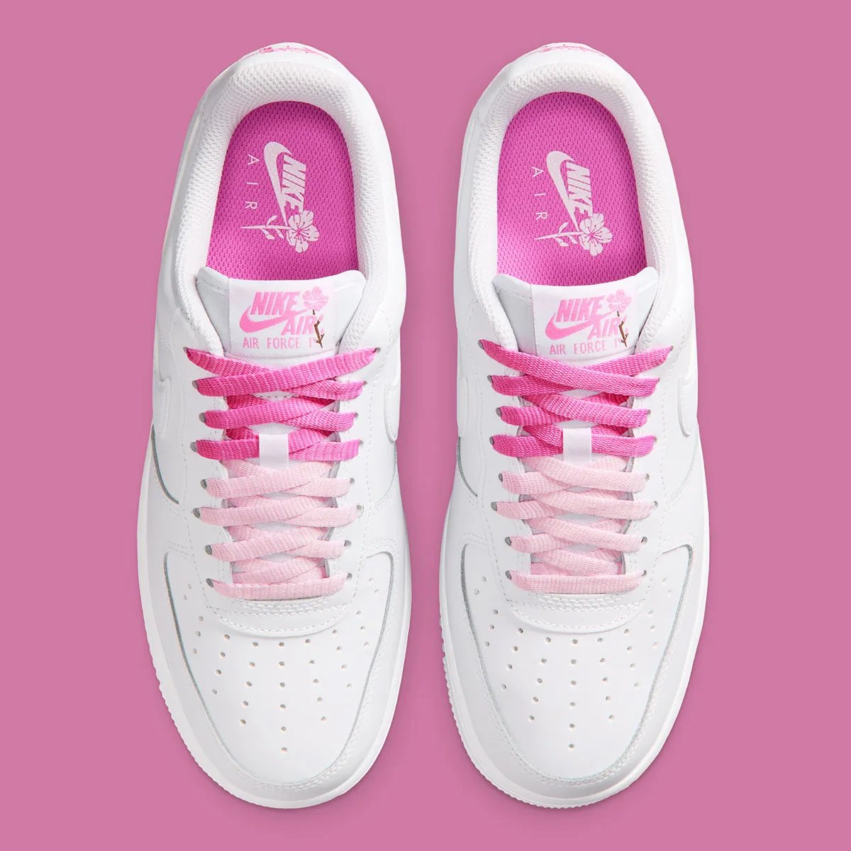 Nike Air Force 1 Low in cherry blossom white and pink colorway, spring 2026 release - detail view 3
