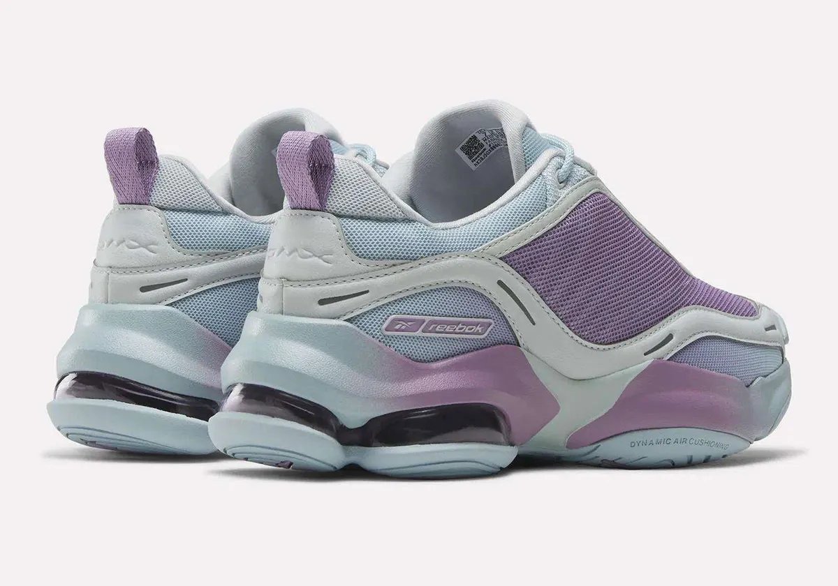 Reebok DMX Series 3000 Ice Blue featuring light blue upper with lavender mesh and gradient midsole - detail view 1