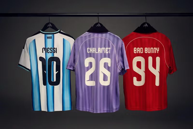 adidas 2026 FIFA World Cup 'A Legend is Born' campaign featuring Lionel Messi, Bad Bunny, and Timothée Chalamet - detail view 3