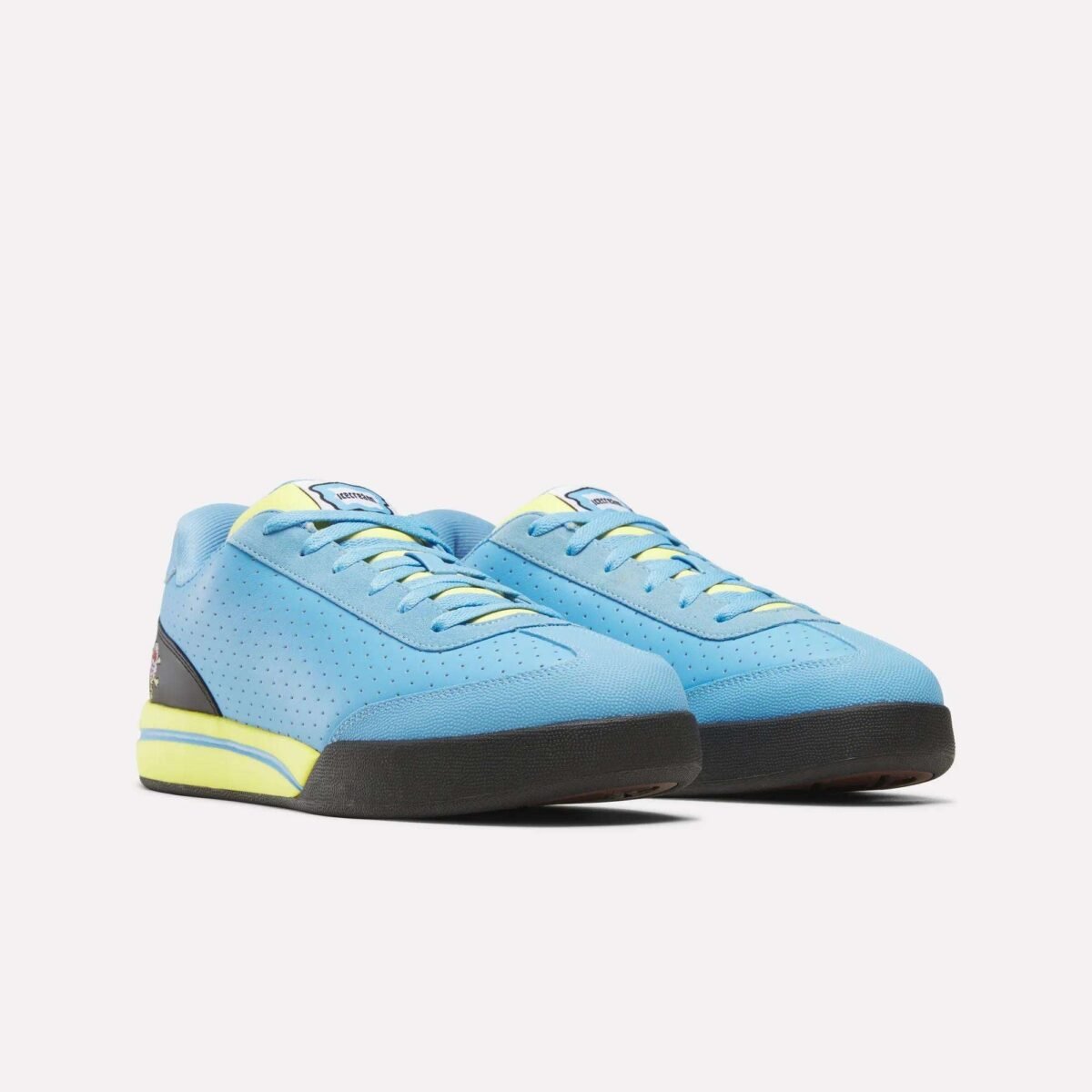BBC IceCream x Reebok Board Flip 'Pale Cerulean' in pale blue, black, and yellow colorway - detail view 1