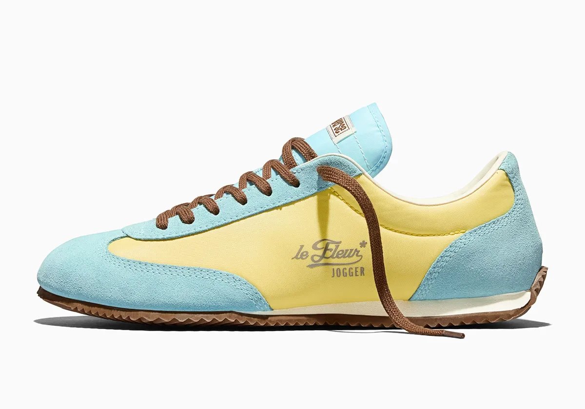 Tyler, The Creator x Converse 1908 Jogger in lime green, brown, and blue colorway with cream trim - detail view 2
