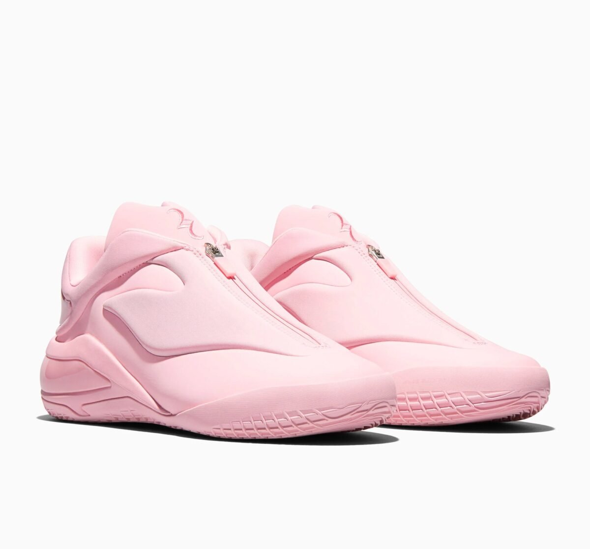 Converse SHAI 001 Tickled Pink colorway, side profile view of the signature mid-top basketball shoe - detail view 4