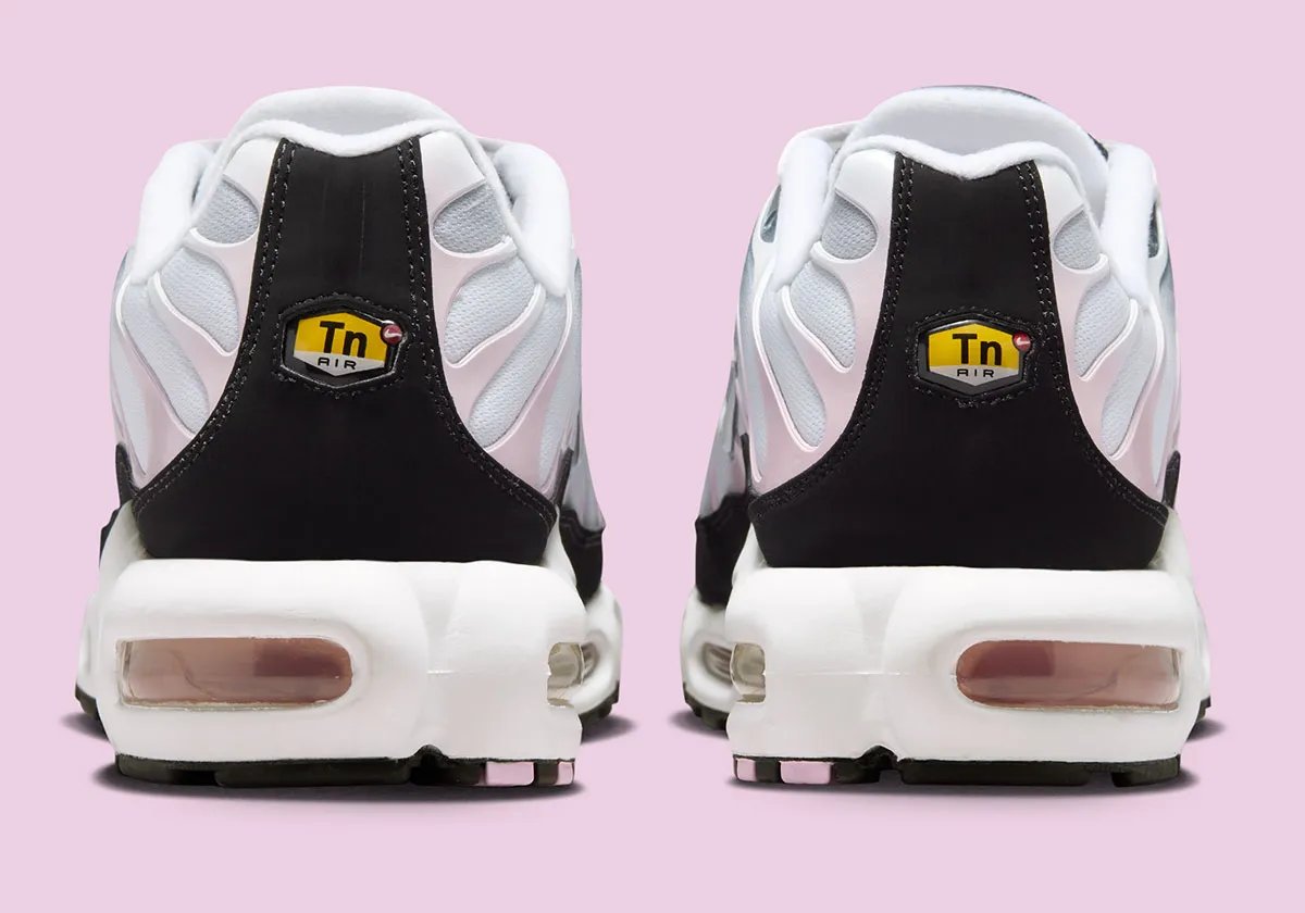 Nike Air Max Plus in Pink Foam colorway showing the TN silhouette's ribbed mesh and tubular design - detail view 5