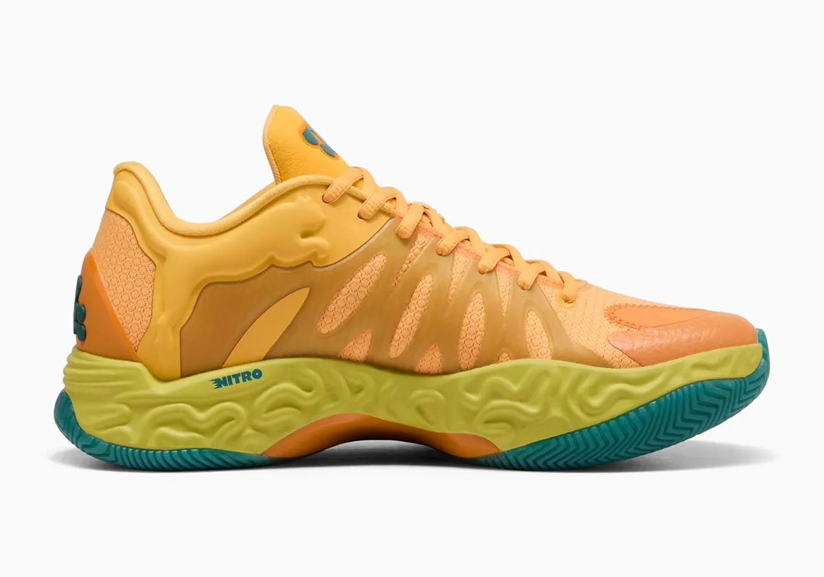 PUMA Hali 1 in citrus tones, Tyrese Haliburton's signature basketball shoe - detail view 1