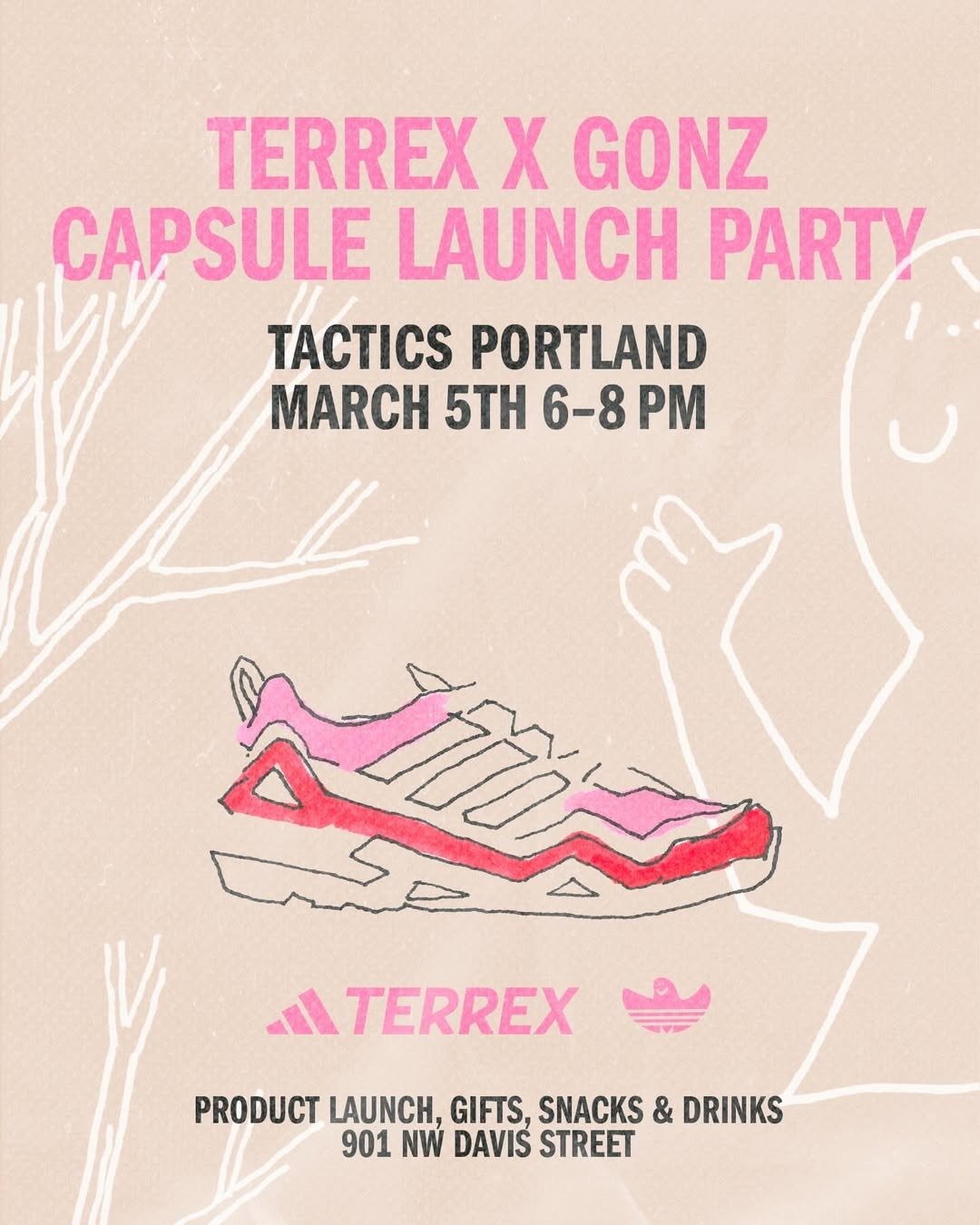 adidas TERREX Shmoofoil Collection shoe in collaboration with skateboarding pioneer Mark Gonzales, featuring technical outdoor design with street culture aesthetics - detail view 5