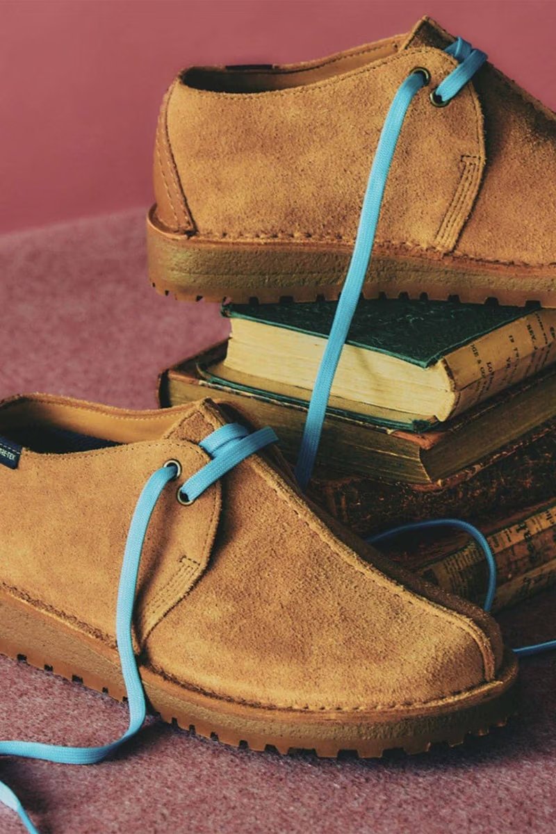 BEAMS BOY x Clarks Desert Trek GORE-TEX in Mocha colorway with Vibram sole and interchangeable laces - detail view 1