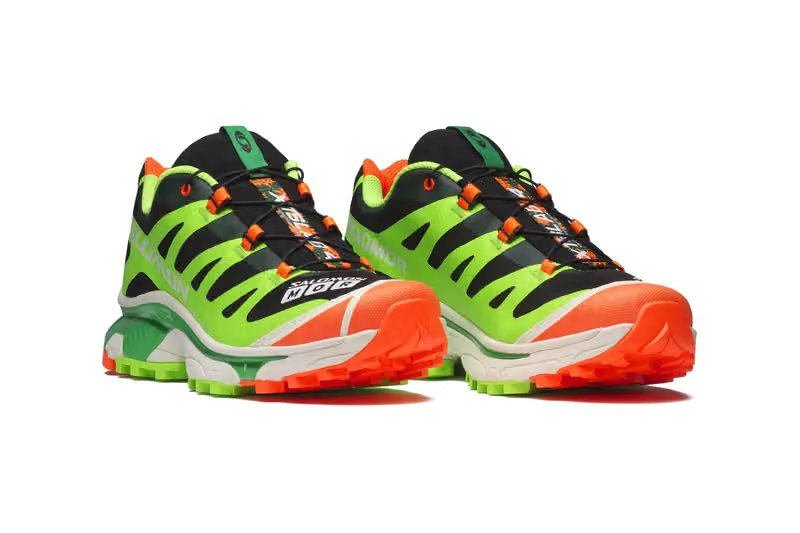 Salomon x Ferxxo XT-4 OG FERXXOCALIPSIS in neon green with FERXXOCALIPSIS album artwork graphics - detail view 2