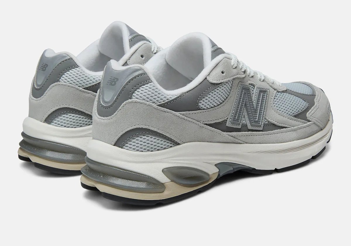 New Balance 2010 in muted Raincloud gray colorway, showcasing the silhouette's structured midsole and heel counter design - detail view 3