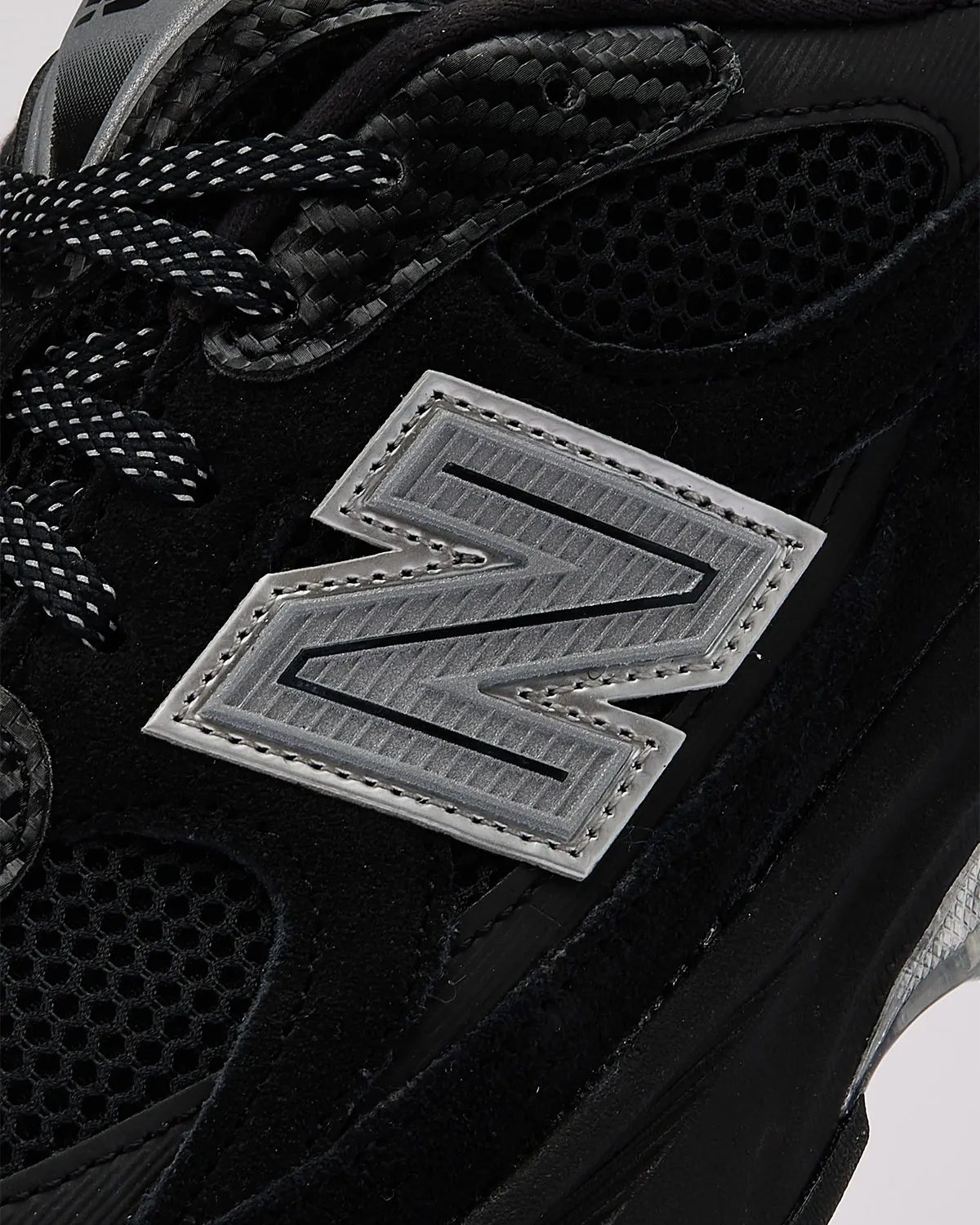 New Balance 2010 Black/Metallic Silver with carbon fiber heel and reflective 3M detailing, DTLR exclusive - detail view 5