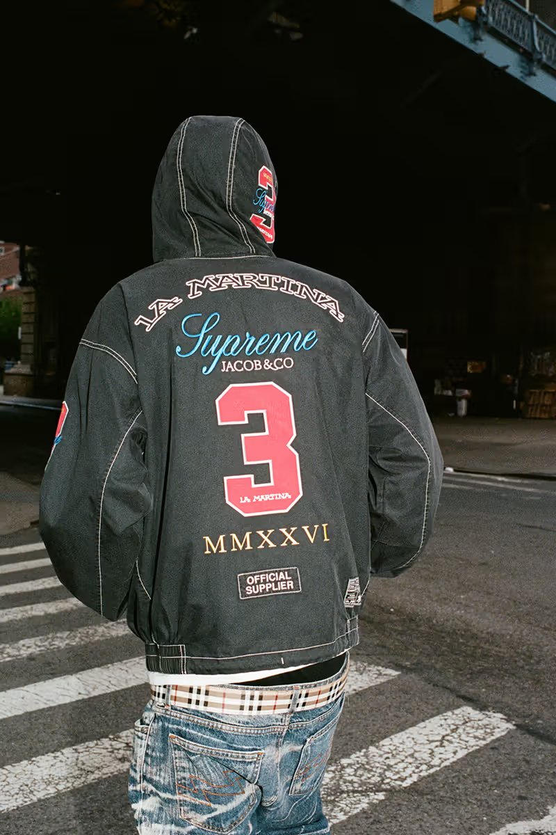 Supreme x La Martina x Jacob & Co. Spring 2026 collection merging polo heritage with luxury streetwear detailing - detail view 1