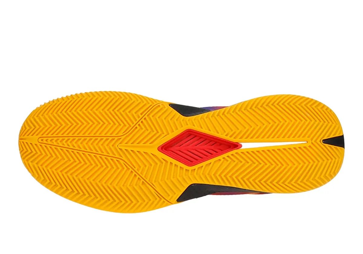 adidas Crazy Energy McDonald's All-American colorway featuring yellow, red, and purple heatmap design with golden yellow outsole - detail view 4