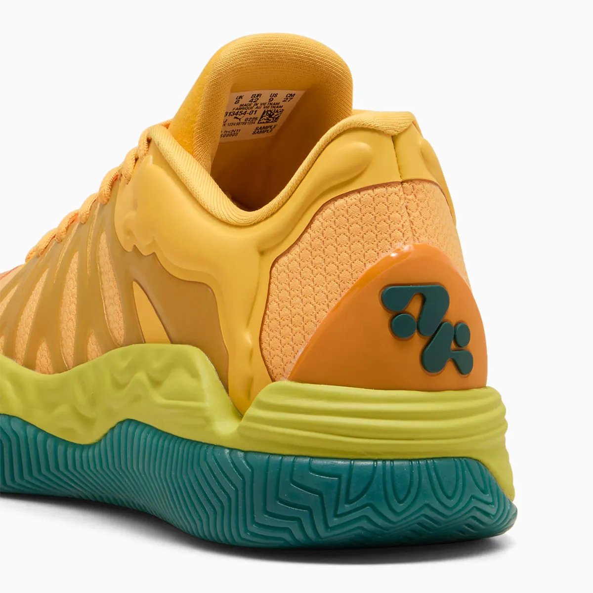 PUMA Hali 1 in citrus tones, Tyrese Haliburton's signature basketball shoe - detail view 4