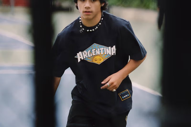 adidas x Thrasher x AFA World Cup capsule featuring diamond-pattern football jersey and Glenburn skate silhouette - detail view 4