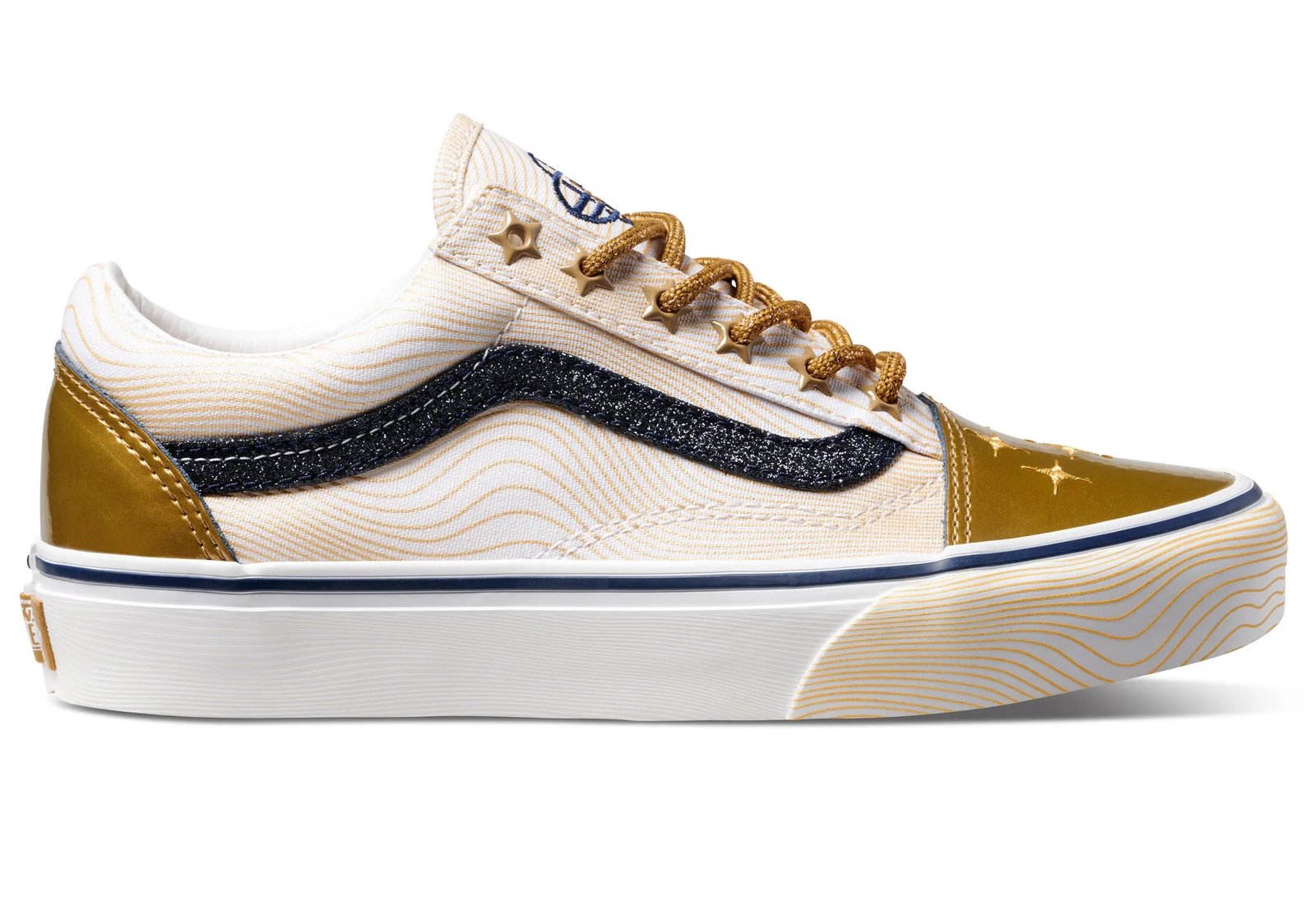 Vans Old Skool in gold with glitter accents from the K-Pop Demon Hunters collaboration - detail view 2