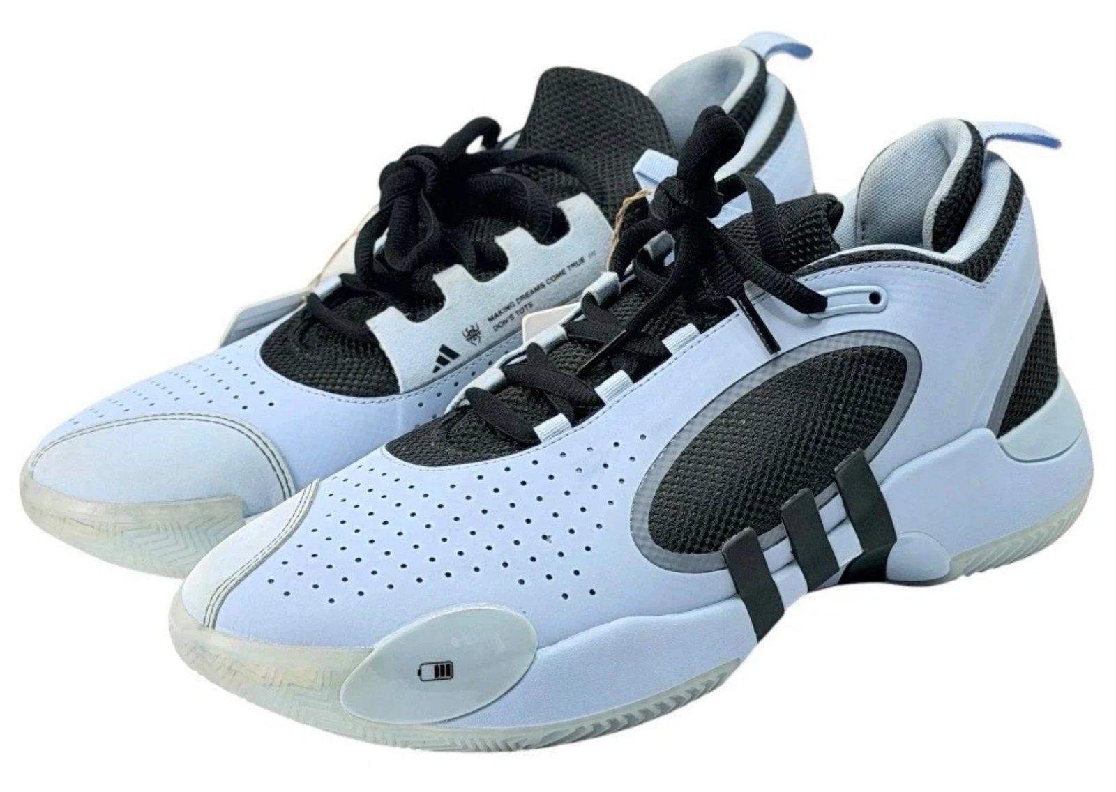 adidas DON Issue 5 Scott's Tots sample colorway in white and black with Office episode references - detail view 1