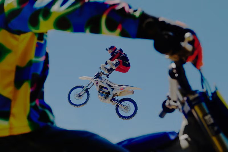 Brain Dead x Fox Lab 17-piece summer capsule featuring vintage moto-inspired graphic tees and longsleeves with airbrushed and pixelated fox head designs - detail view 3