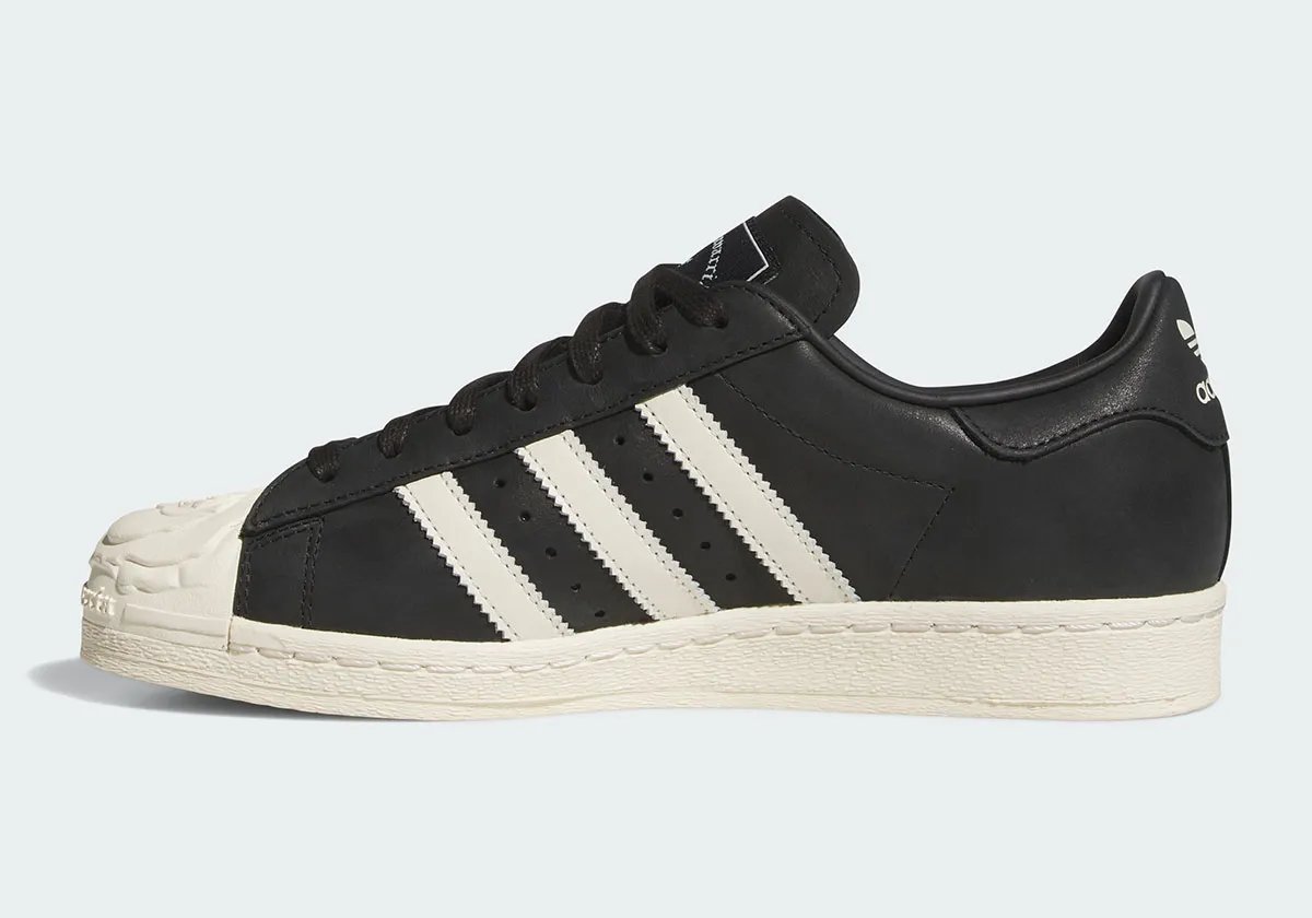 adidas Superstar with rose floral detailing designed by Willy Chavarria, featuring the classic shell toe and three stripes with ornamental accents - detail view 3