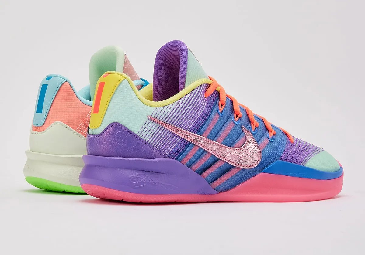 Nike Sabrina 3 "What The" multicolor hybrid sneaker featuring design elements from past colorways, releasing April 1, 2026 - detail view 1