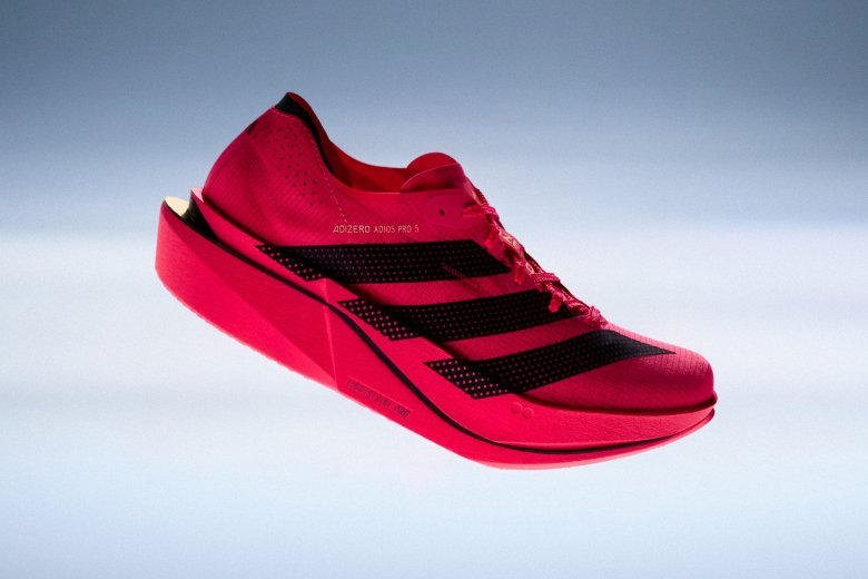 adidas Adizero Adios Pro 5 race running shoe featuring ENERGYRIM carbon midsole - detail view 1