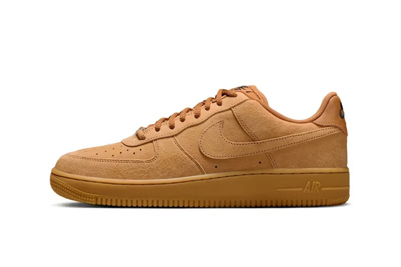 Nike SB Air Force 1 Low Wheat colorway in Flax, Black, and Gum Light Brown - detail view 3
