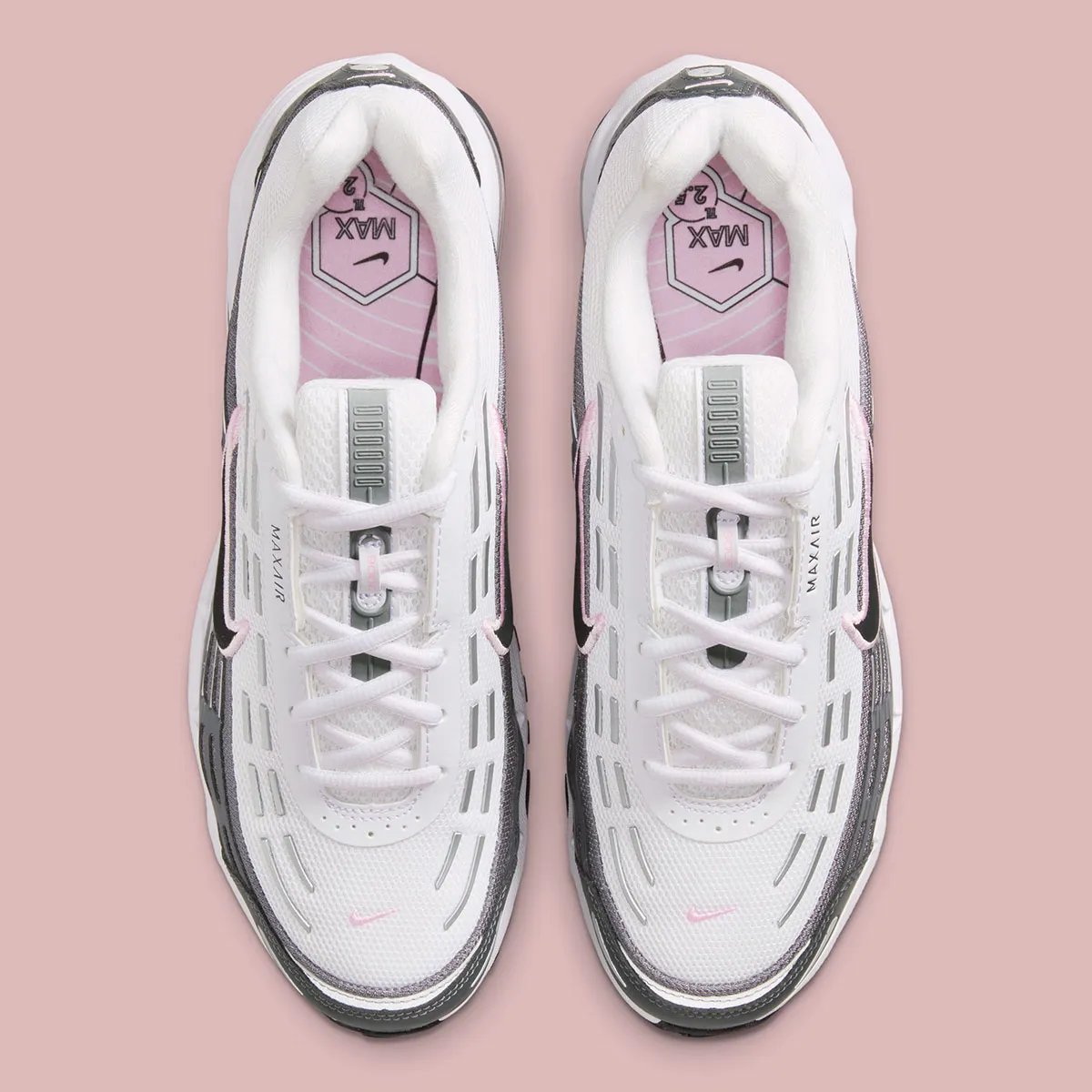 Nike Air Max TL 2.5 in Pink Foam colorway with white and grey upper and pale pink air unit - detail view 3