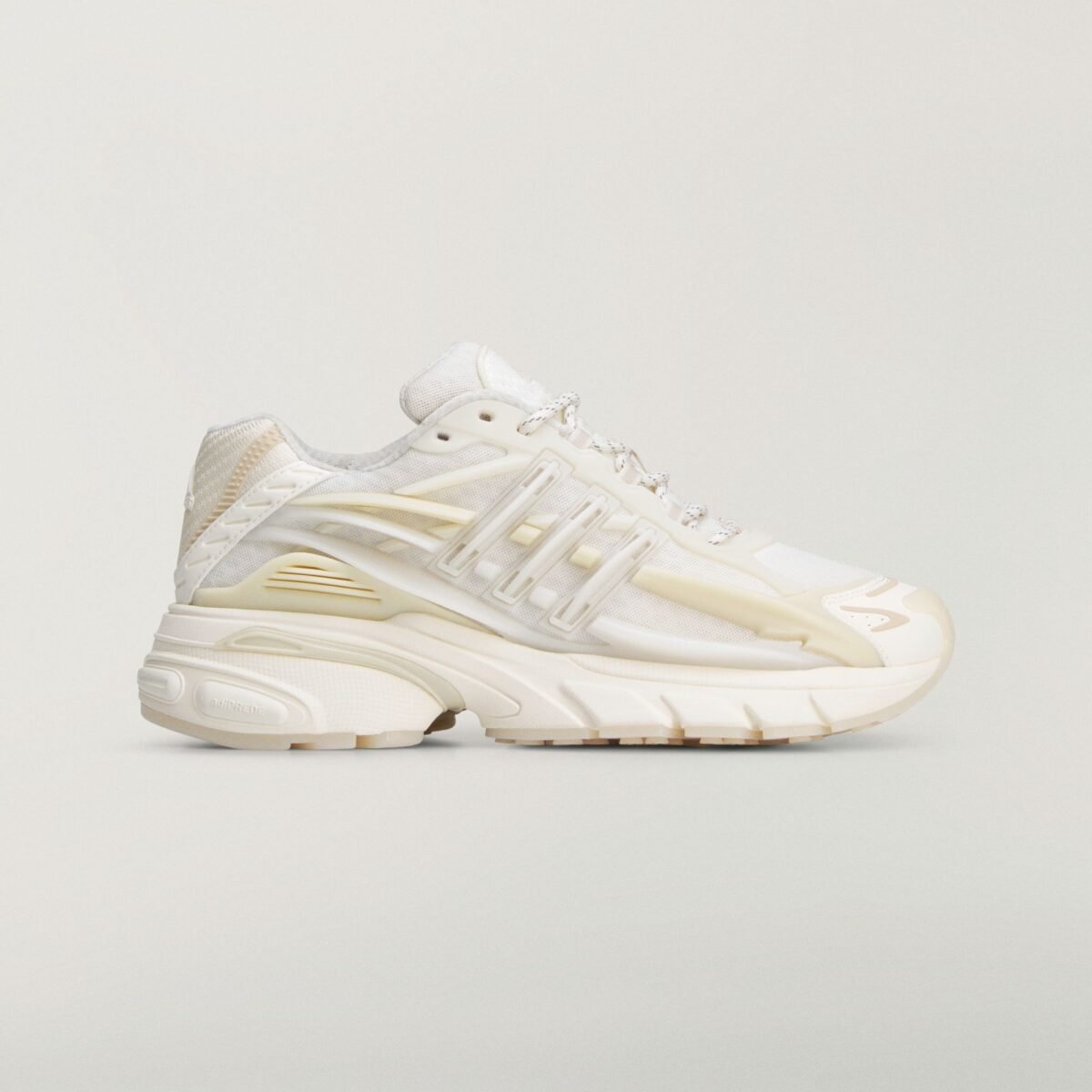 Pharrell Williams x adidas Adistar Jellyfish in Core White, Off White, and Clear Brown colorway shown from multiple angles - detail view 2