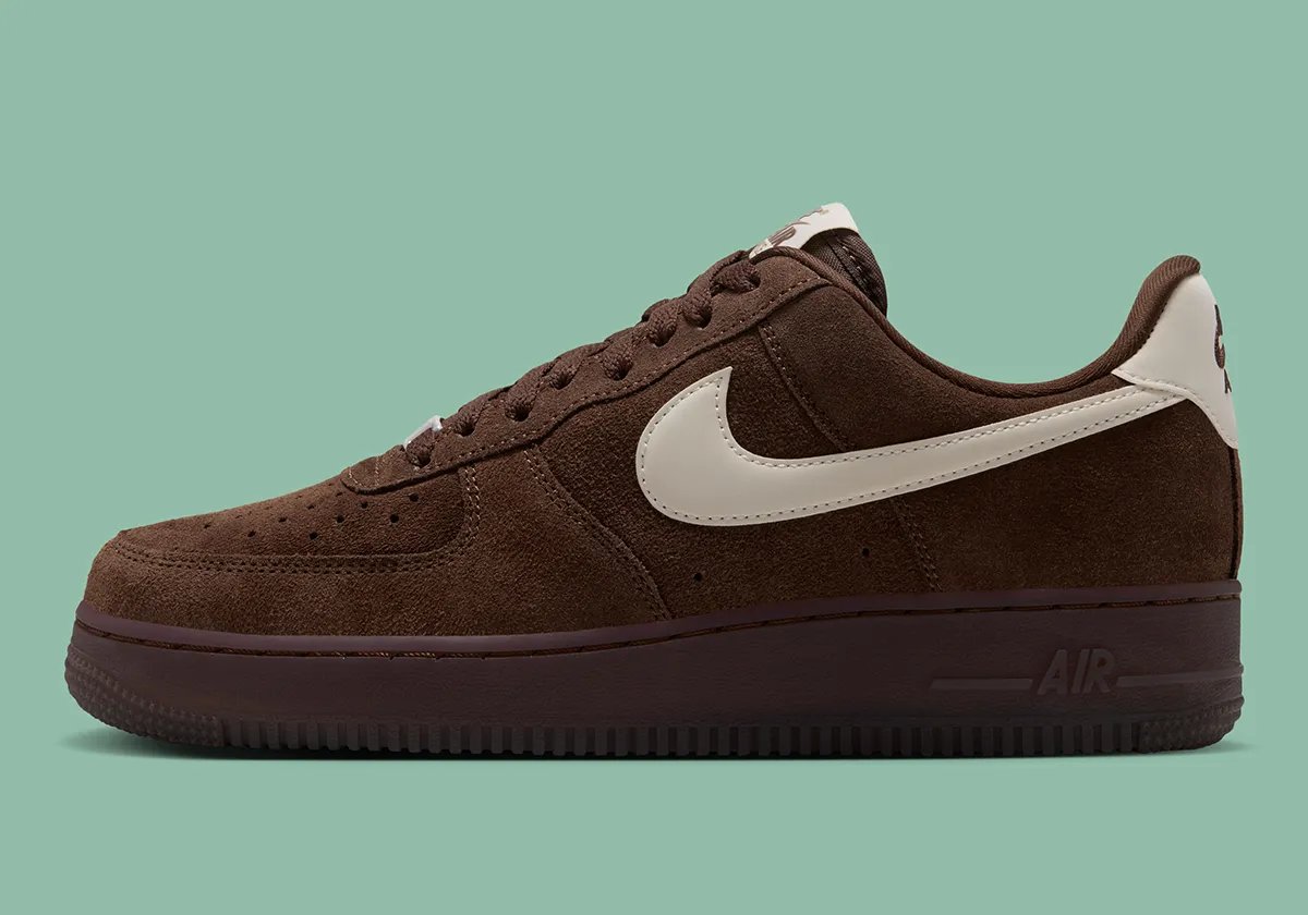 Nike Air Force 1 Low Mindfulness Pack in Cacao Wow and Sail/Light Bone suede colorways, Fall/Winter 2026 women's release - detail view 2