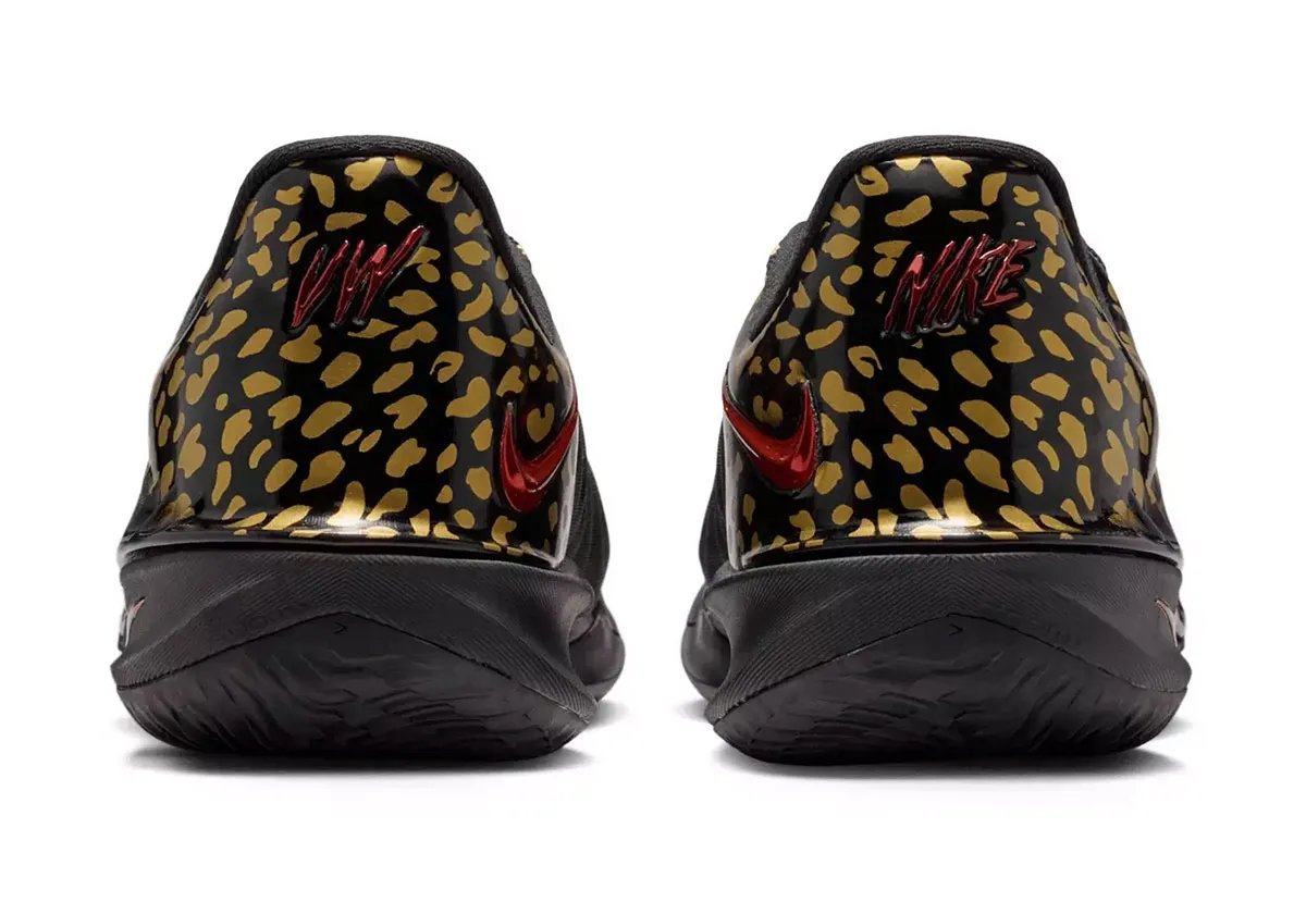 Nike Zoom GT Cut 4 in safari print with metallic gold accents, Victor Wembanyama signature colorway - detail view 4