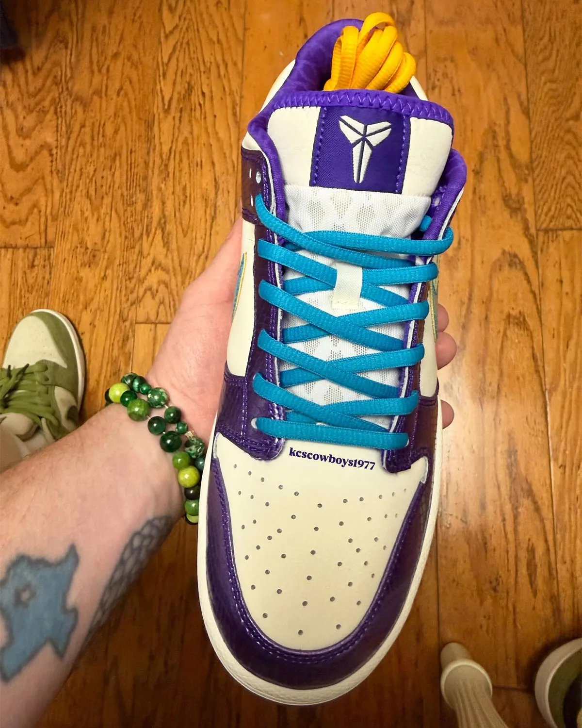Nike Dunk Low Protro in Kobe Bryant Draft Day colorway, featuring premium leather construction and modern performance design elements - detail view 2