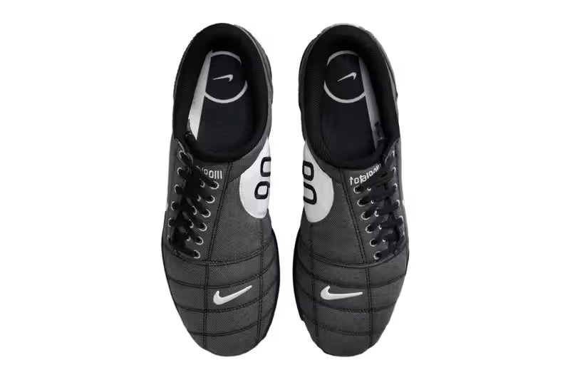 Nike Total 90 III in Black Denim colorway with white accents, featuring denim-textured upper - detail view 5
