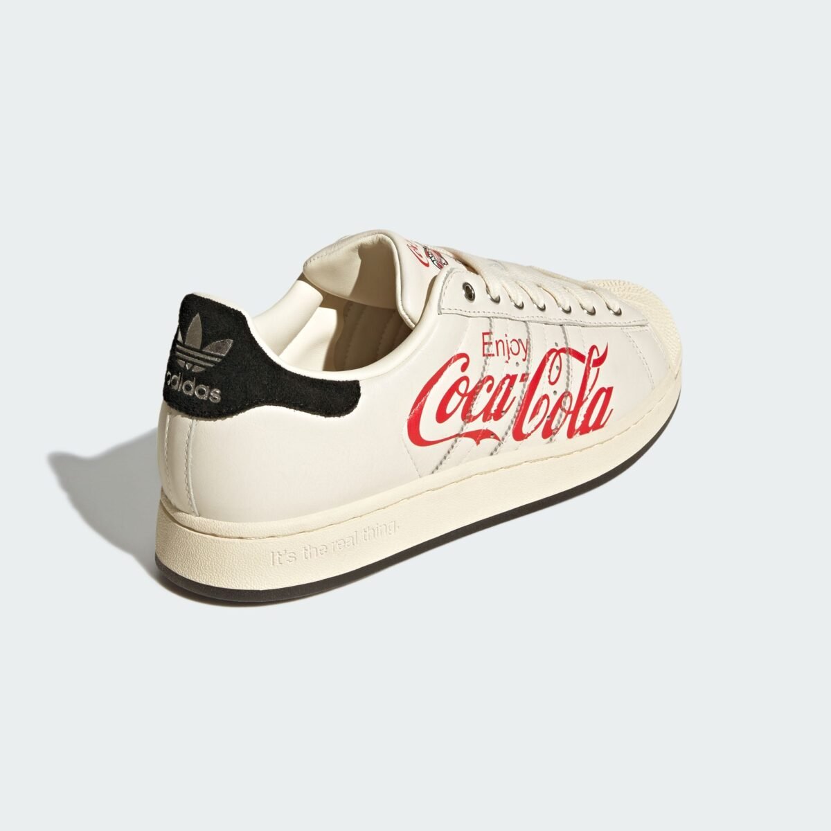 Adidas x Coca-Cola Superstar II in Core White with three stripes and shell toe detail - detail view 5