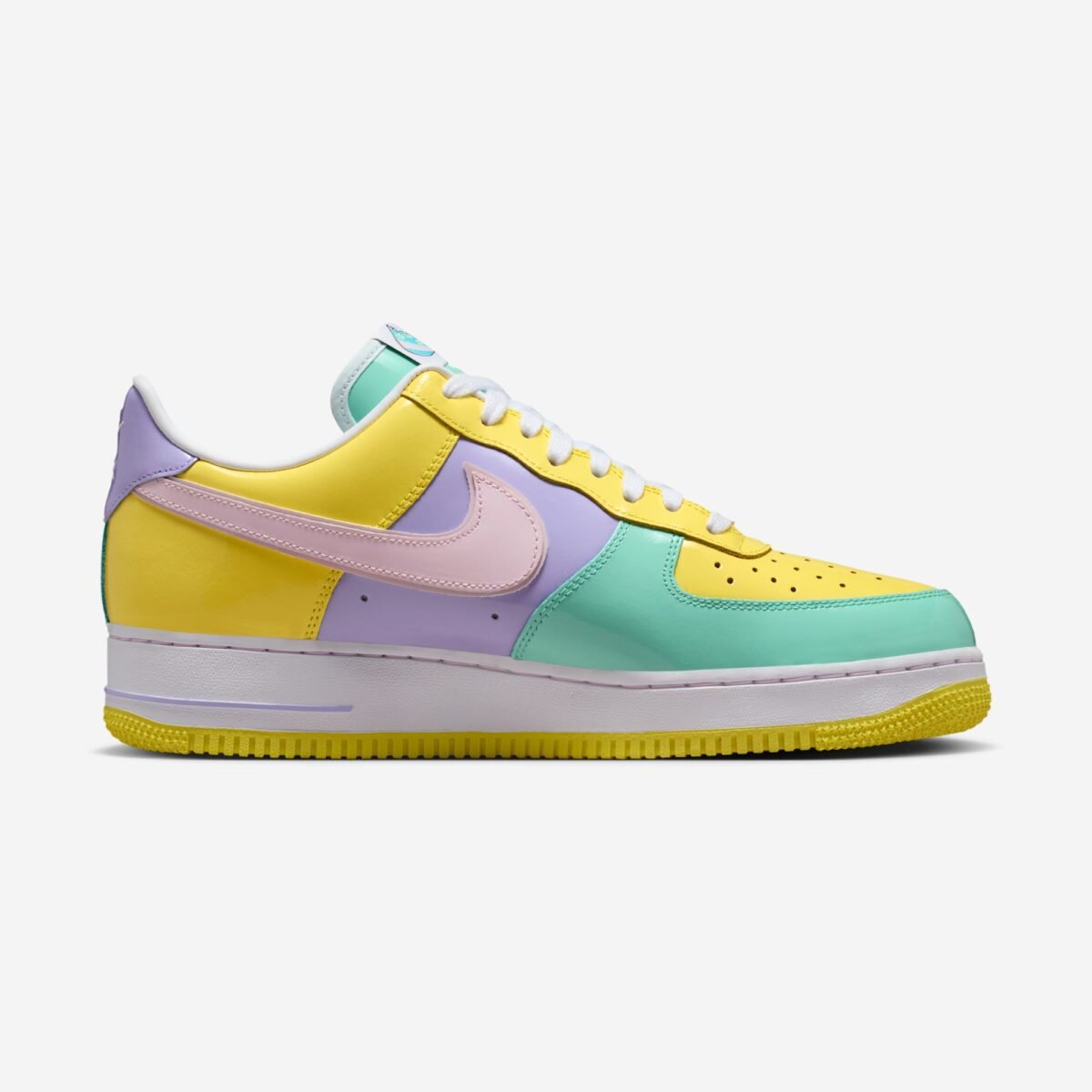 Nike Air Force 1 Low in Easter colorway with pastel overlays and white leather base - detail view 3