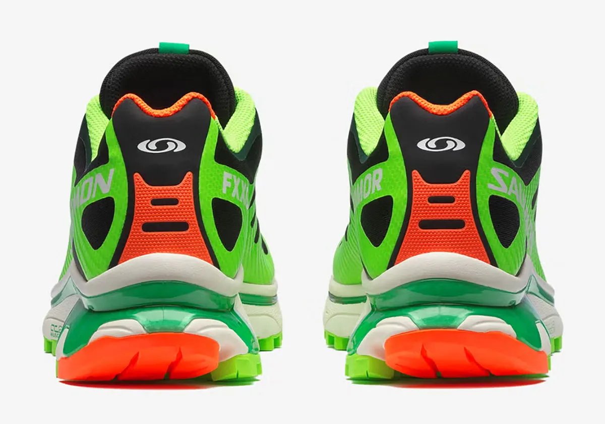 Feid x Salomon XT-4 'Ferxxocalipsis' in black and orange, side profile view - detail view 3