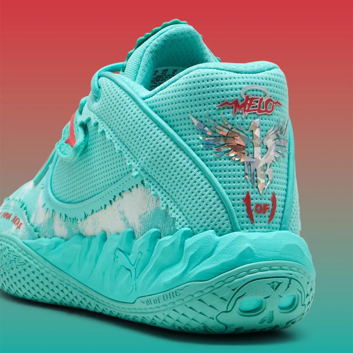 Puma MB.05 basketball shoe in colorway detail, showcasing the signature silhouette's lateral support and modern traction pattern - detail view 3