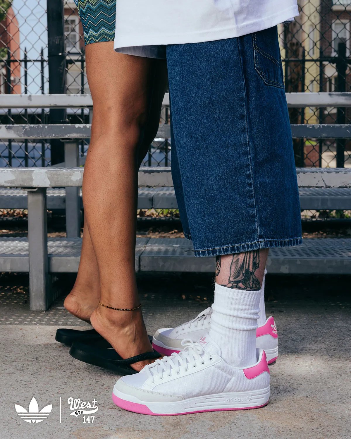 Adidas Rod Laver in hot pink with white mesh upper and pink heel tab, displayed from multiple angles - detail view 3
